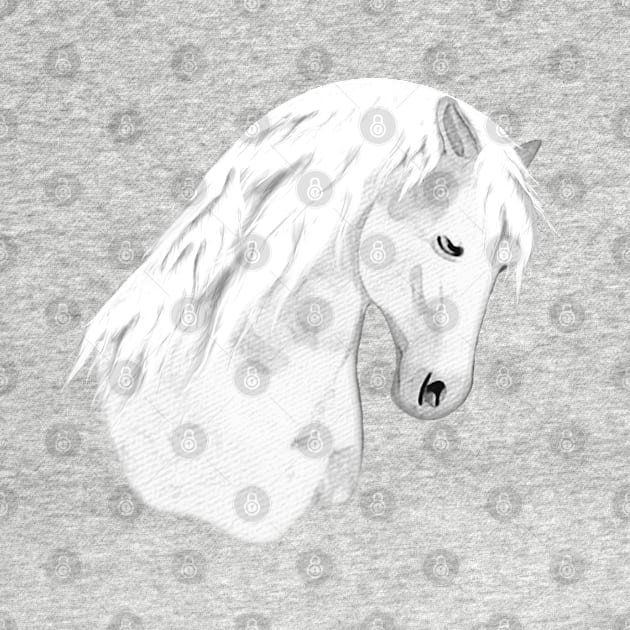 Horse Lovers White Horse by KC Morcom aka KCM Gems n Bling aka KCM Inspirations